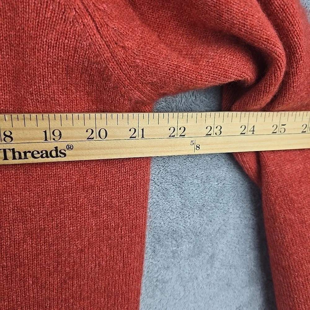 Daniel Bishop Polo Sweater Mens Medium Orange 100% Cashmere Pullover Knit Preppy